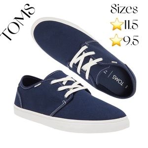 New men’s TOMS Low Top Sneaker color Navy Canvas size 11.5& 9.5